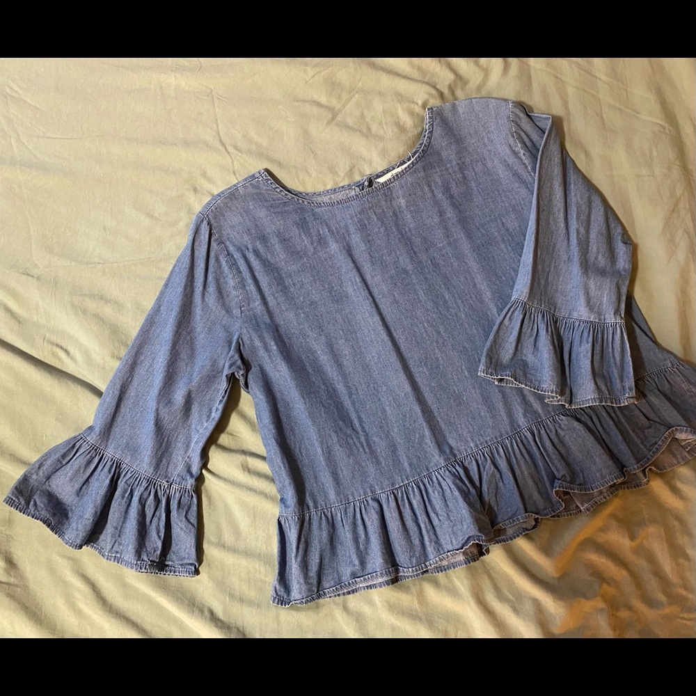 Dizzy Lizzy Denim Peplum Top